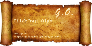 Gilányi Olga névjegykártya